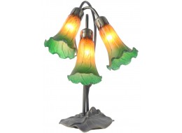 Triple Lily Lamp  Amber/Green - 40cm  