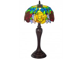 59cm Rose & Snowdrop Design Tiffany Table Lamp with Serene Base