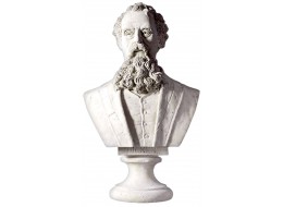 Charles Dickens Bust 77.5CM - Roman Stone Finish
