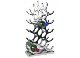 15 Bottle Wine Rack - Cast Aluminium - Nickel Plated Finish 55.5cm