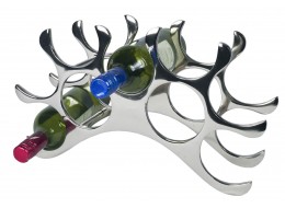 9 Bottle Wine Rack - Cast Aluminium - Nickel Plated Finish 39cm