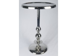 Pedestal Table D38cm - Cast Aluminium - Nickel Finish