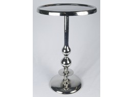 Pedestal Table D38cm - Aluminium Nickel Finish