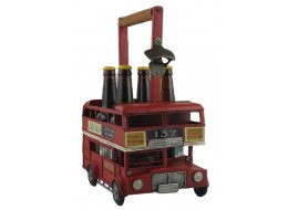 Red Double Decker Bus Bottle Carrier - 37cm
