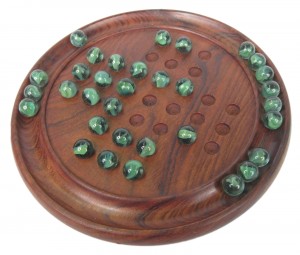 Solitaire with Marbles Sheesham Wood - 22cm