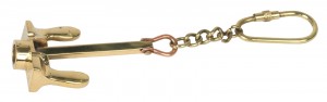 Brass Anchor Keyring 14cm