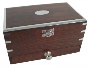Sheesham Wood Jewellery Box with Drawer & Mirror 22.5cm