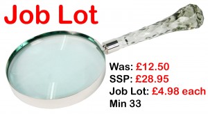 6" x 36 cm - Large Magnifier With Cut Glass Handle  - JOB LOT (Min 33)