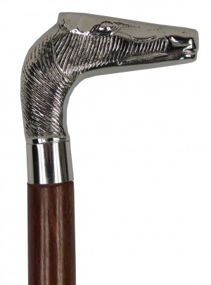 Sheesham Wood Horse Walking Stick Nickel Top 93cm