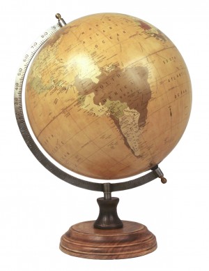 Large Globe On Wooden Base Dia: 28cm * SECONDS *