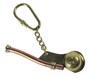 Whistle Keyring Brass/Copper (Batches of 12) 8.5cm
