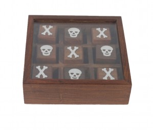 Tic Tac Skull Sheesham Wood - 12.5cm