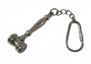 Gavel Keyring Nickel 7.5cm