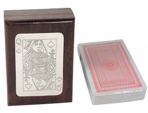 Single Cards Box - Queen - Sheesham Wood - Nickel Plated - 11cm 