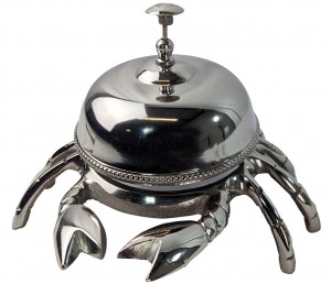 Giant Nickel Plated Crab Bell - 22cm