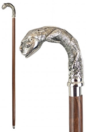 4 Legged Serpent Swagger Cane - Nickel Plated & Sheesham Wood 98.5cm