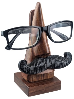 Nose With Mustache  Glasses Stand - Sheesham Wood 16cm