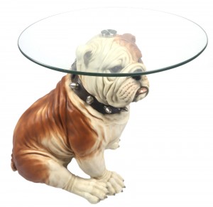 Bulldog Table with Glass Top 56cm