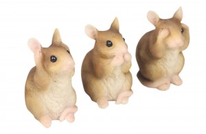 Set Of 3 Mice - Hear Speak, & See No Evil 8.0cm