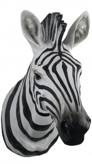 B/W Zebra Head Wall Art 46cm