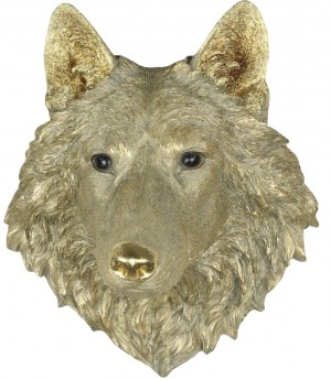 Gold Wolf Head Wall Art 46.5cm