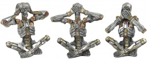 Set of 3 No Evil Steampunk Skeletons 10.5cm