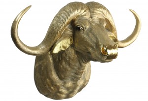 Gold Cape Buffalo Head Wall Art 60cm