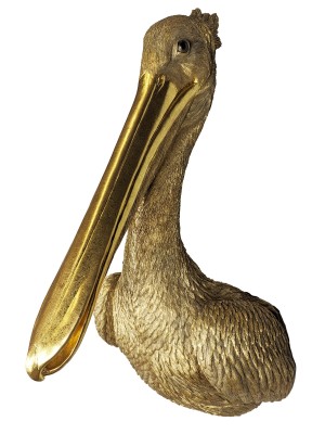 Gold Pelican Head Wall Art 61.5cm 
