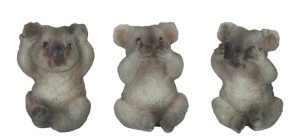 Set of 3 No Evil - Koala 8cm