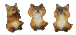 Set of 3 No Evil - Foxes 9cm