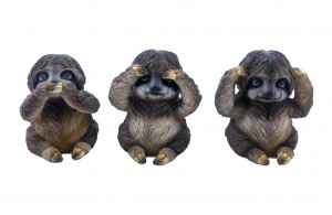 Set of 3 No Evil Sloths 8cm