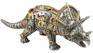 Steampunk Triceratops - 37.5cm Silver