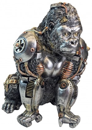 Steampunk Gorilla Silver Finish 28cm