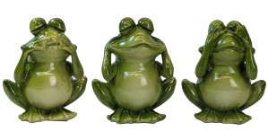 Set of 3 No Evil Frog Sets - 9cm