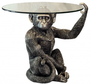 Monkey Glass Top Table - 57cm