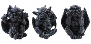 Set of 3 No Evil Little Gargoyles 9cm