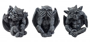 Set of 3 No Evil Little Gargoyles 9cm