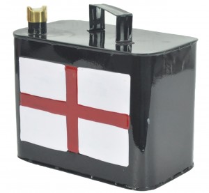 St George England Flag Black Petrol Can Small 26cm