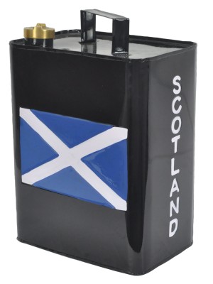 St Andrews Cross Scotland Flag Black Petrol Can 33cm