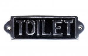 Toilet Sign  - Polished Aluminium Sign - 18cm