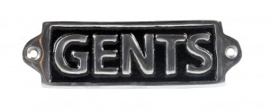 Gents Sign - Polished Aluminium Sign - 15.5cm