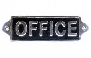 Office Sign - Polished Aluminium Sign - 17.5cm