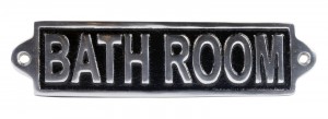 Bath Room - Polished Aluminium Sign - 20cm