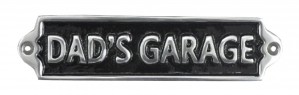 Dad's Garage - Polished Aluminium Sign - 20cm