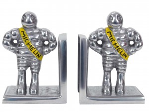 Michelin Man Bookend Polished Aluminium Pair 14cm 