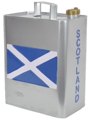 St Andrews Cross Scotland Flag Silver Petrol Can 33cm