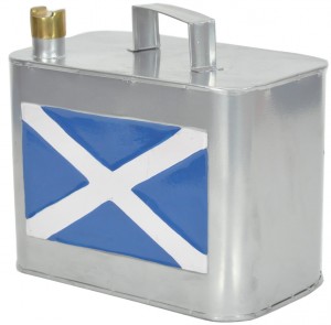 St Andrews Cross Flag Small Silver Petrol Can 26cm