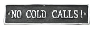 No Cold Call Sign - Polished Aluminium 18cm