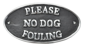 Please No Dog Fouling Sign Polished Aluminium 17cm