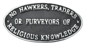 No Hawkers Traders Sign - Polished Aluminium 17cm